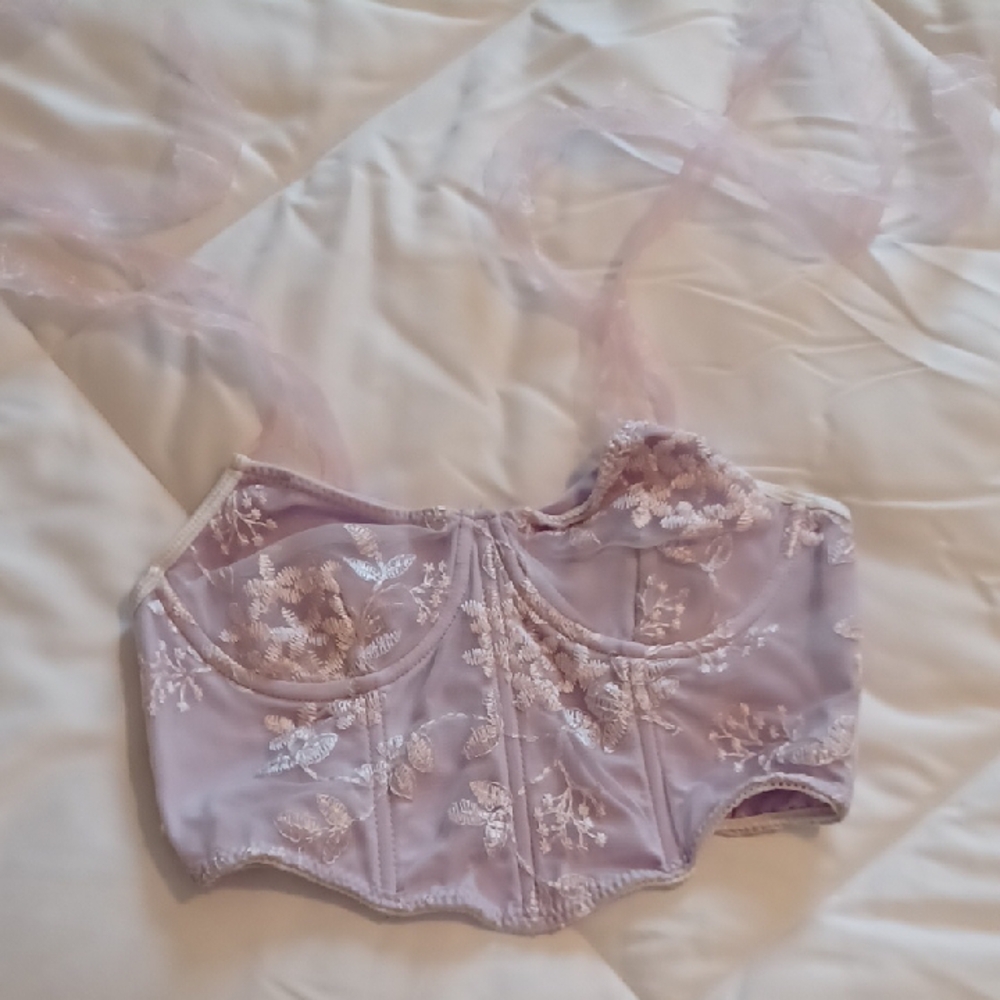 Floral Embroidered Corset Top